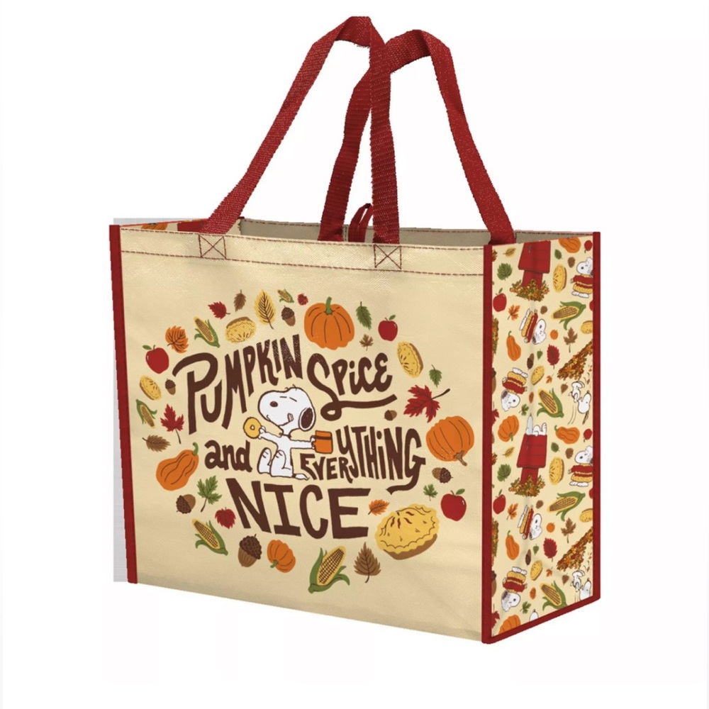🎃 Peanuts Pumpkin Spice & Everything Nice Extra Large Reusable Tote Bag, NWT - Picture 4 of 4